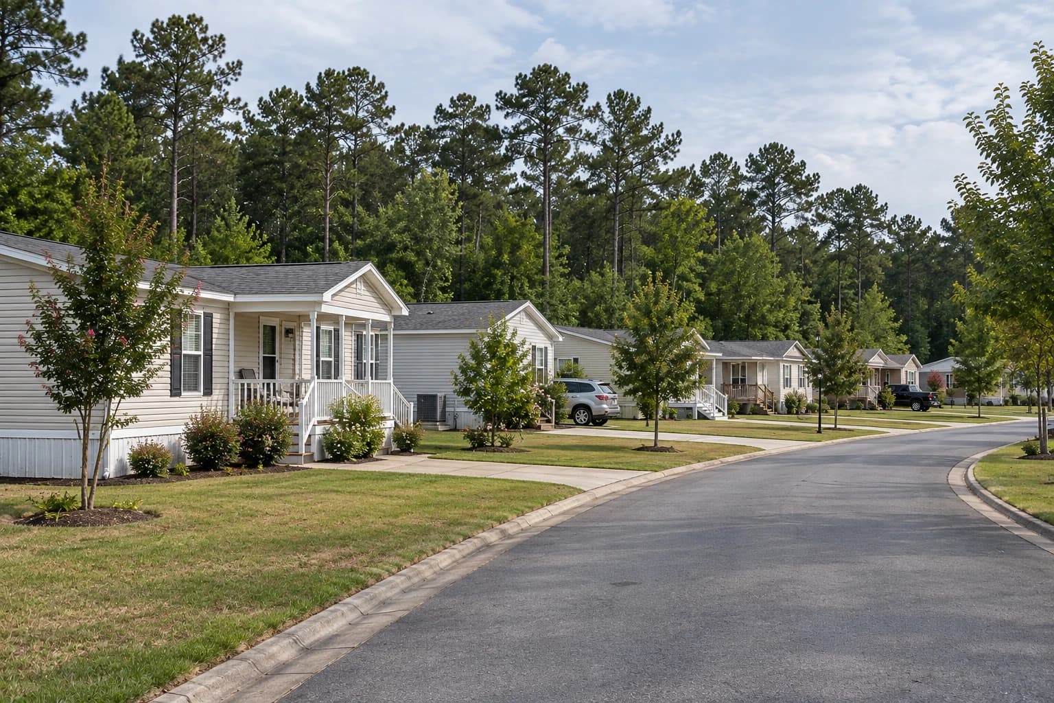 Illustrative landscaped manufactured-home community